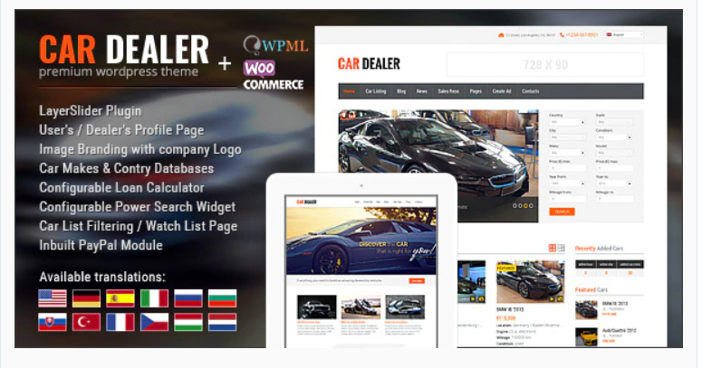 Car Rental Booking WordPress Theme, Auto Dealer, Automotive