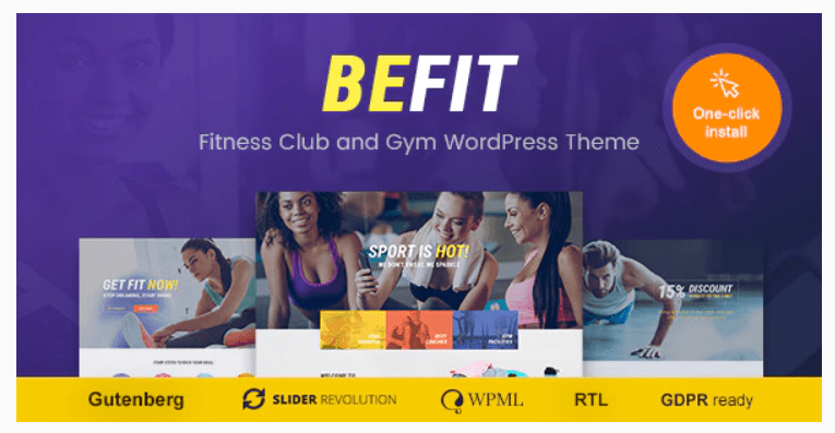 Be Fit - WordPress Theme for Gym, Yoga & Fitness Centers
