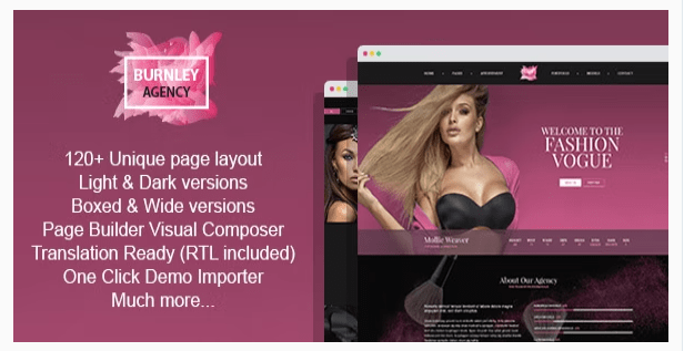 Burnley – Modelling Agency and Portfolio WordPress Theme