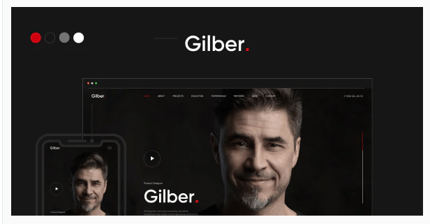 Gilber - Personal CV/Resume WordPress Theme