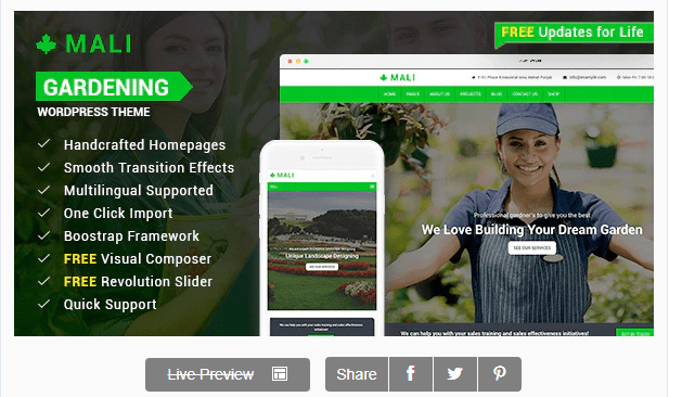 Mali – Landscaping, Gardening, and Lawn Responsive WordPress Theme