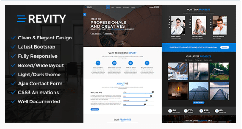 Revity – One Page Portfolio WordPress Theme