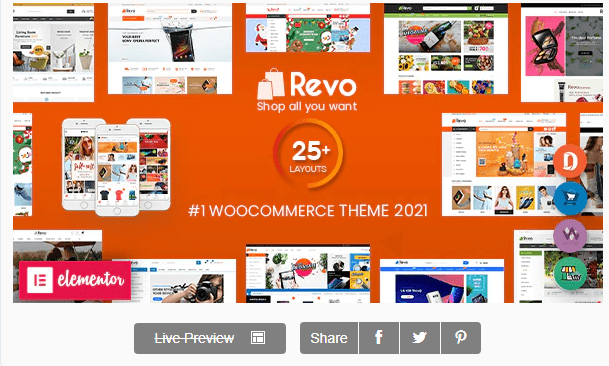 Revo - Multipurpose ElementorWooCommerceWordPress Theme (25+ Homepages & 5+ Mobile Layouts)
