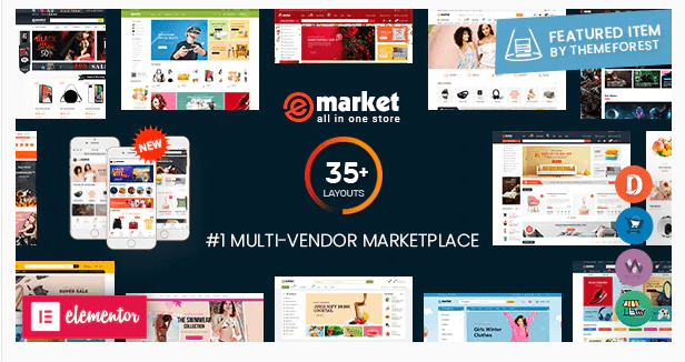 eMarket - Multi Vendor MarketPlaceElementorWordPress Theme (30+ Homepages & 3 Mobile Layouts)